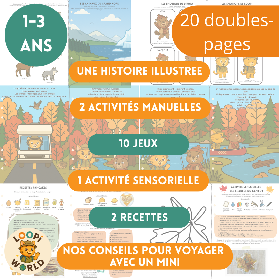 Lot de 2 livrets Loopi au Canada